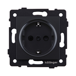 Розетка штепсельная SCHUKO 16A/250 В, черный матовый Kollinger REA-002BM для Aspekt, Eleganz, Reflex