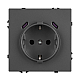 Розетка зк со шторками с USB тип C+С софт-тач серый базальт Arlight SCT-MUCC-SFPL-GR (250V, 16A) 061816(1)