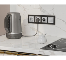 Комплект механизма электрической розетки 2USB С+C 20W с/з на винтовых зажимах 16A-250V Alfa Серебро глянец Quant Ambrella Volt MA410510 (AP4105, VM165)