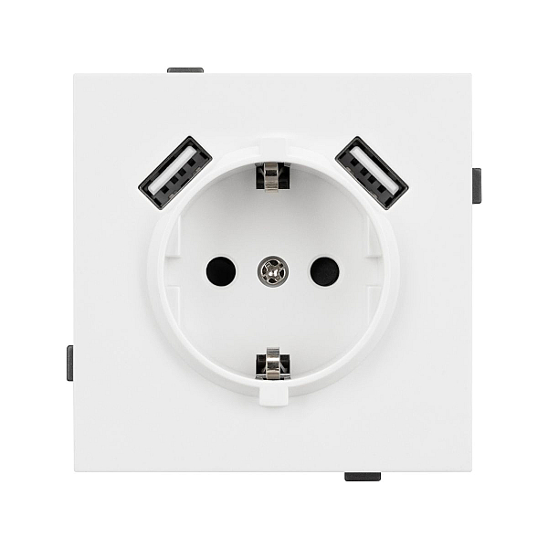 Механизм розетки с USB зарядкой Arlight SCT-TENDO-MUAA-PL-WH (230V, 16A) 054082