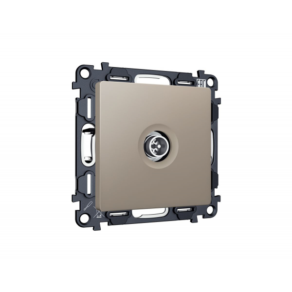 Комплект механизм TV розетки оконечной экранированной 5-1000MHz 3dB Alfa Серо-бежевый матовый Quant Ambrella Volt MA373005 (AP3730, VM199)