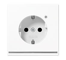 Розетка Schuko с LED подсветкой Jung LS1520-OWWLNW