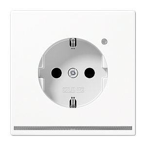 Розетка Schuko с LED подсветкой Jung LS1520-OWWLNW