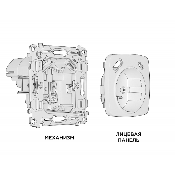 Комплект механизма розетки 2USB A+C 20W (быстрая зарядка) с/з Ambrella Volt Omega MO810010 Комплект механизма розетки 2USB A+C 20W (быстрая зарядка) с/з Ambrella Volt Omega MO810010