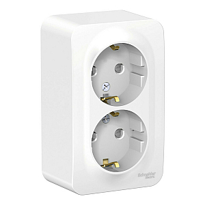 Розетка 2-ая с/з со шторками 16А, 250В, изолир. Пластина Systeme Electric Blanca наруж Бел BLNRA011211