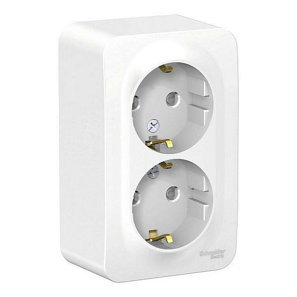 Розетка 2-ая с/з со шторками 16А, 250В, изолир. Пластина Systeme Electric Blanca наруж Бел BLNRA011211