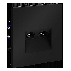 Розетка компьютерная двойная Voltum S70 VLS060208 (черный матовый)