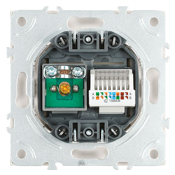 Розетка телевизионная TV + компьютерная RJ-45 Stekker Эмили белый фарфор RST00-5106-01 49872