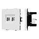 Розетка телефонная двойная софт-тач белый кварц Arlight SCT-MTL2-SFPL-WH (2хRJ-11, 4C) 054308(1)