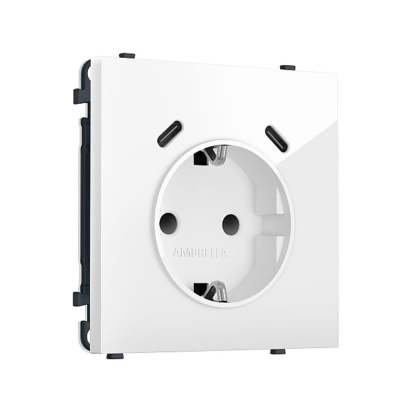 Комплект механизма электрической розетки SIGMA Белый глянец 2USB С+C 20W Ambrella Volt MS110510 (SP1105, PR165)