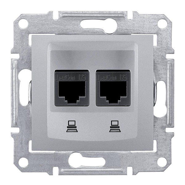 Розетка компьютерная 2хRJ45 Schneider Electric Sedna UTP SDN4400160