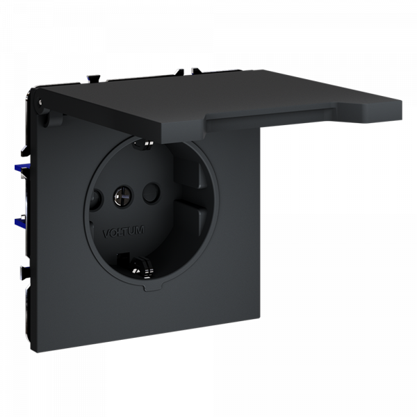 Розетка с защитными шторками и крышкой Voltum S70 VLS040307 Розетка с защитными шторками и крышкой Voltum S70 VLS040307