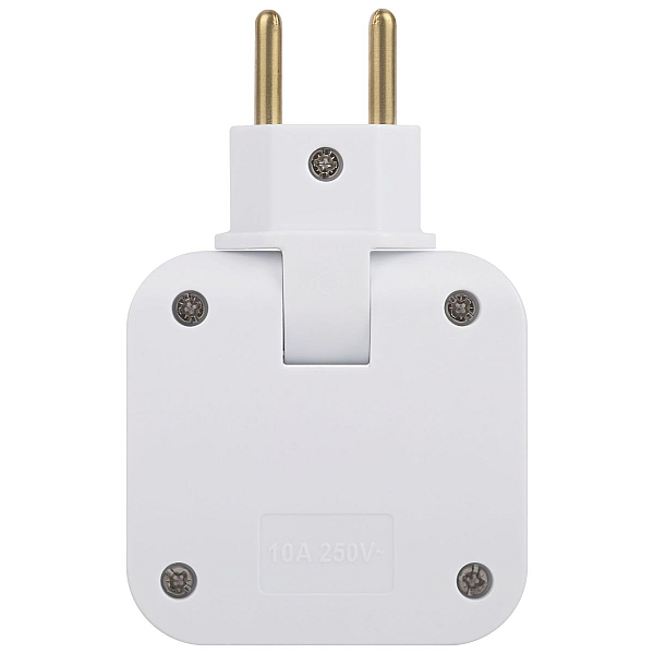 Разветвитель электрический Эра SPF-2-FL-USB поворотный на 2 розетки + 2USB 10А белый Б0069089