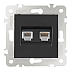 Розетка телефонная RJ11 + компьютерная RJ45 Arte Milano 203.44-1.black