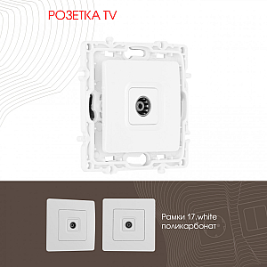 Розетка TV Arte Milano 217.43-1.white