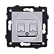 Розетка двойная Ethernet RJ45 Cat.6, серый Kollinger REA-019GY для Aspekt, Eleganz, Reflex