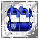 Розетка компьютерная встраиваемая Voltum S70 двойная RJ45+RJ45 кат.6, (белый глянцевый) VLS060201
