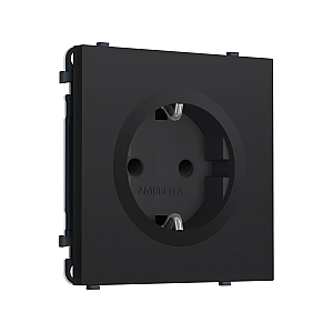 Комплект механизма электрической розетки SIGMA Черный Мягкое касание 50Hz 2P+E с/з с/ш 16A-250V QUANT PRO Ambrella Volt MS987010 (SP9870, PR141)