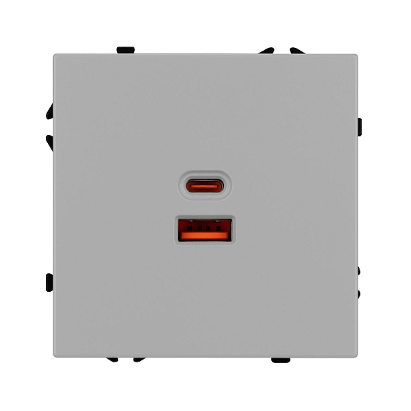 USB Розетка тип A+C софт-тач никель Arlight SCT-MUAC-SFPL-FC-IS (65W, QC3) 059447(1)