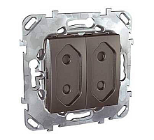 Розетка двухмодульная Schneider Electric Unica б/з со шторками 10A 250V MGU5.3131.12ZD