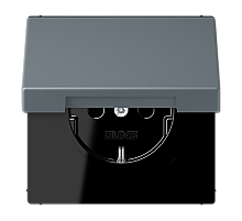 Розетка 2K+З с крышкой Jung LC1520BFKL251