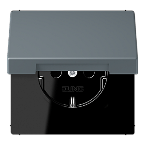 Розетка 2K+З с крышкой Jung LC1520BFKL251