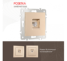Розетка RJ45 Arte Milano 206.45-1.shampan