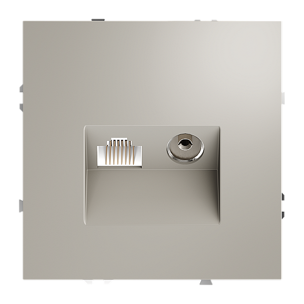 Розетка телевизионная встраиваемая Voltum S70 TV+RJ45 кат. 6, (кашемир) VLS060703