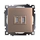 Розетка 2хUSB Stekker Катрин шампань GLS10-7115-02 39602