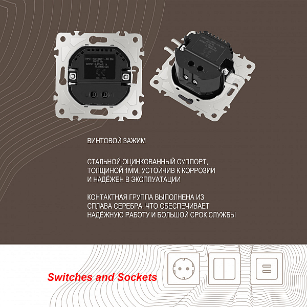 Розетка USB 2.1А+1А Arte Milano 206.46-1.shampan