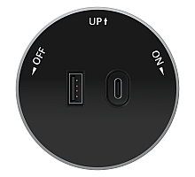 Розетка 2хUSB (тип А+С) 18Вт, 5В/3А Systeme Electric MultiTrack Антрацит MTK13003B