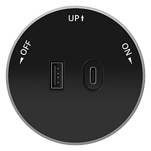 Розетка 2хUSB (тип А+С) 18Вт, 5В/3А Systeme Electric MultiTrack Антрацит MTK13003B