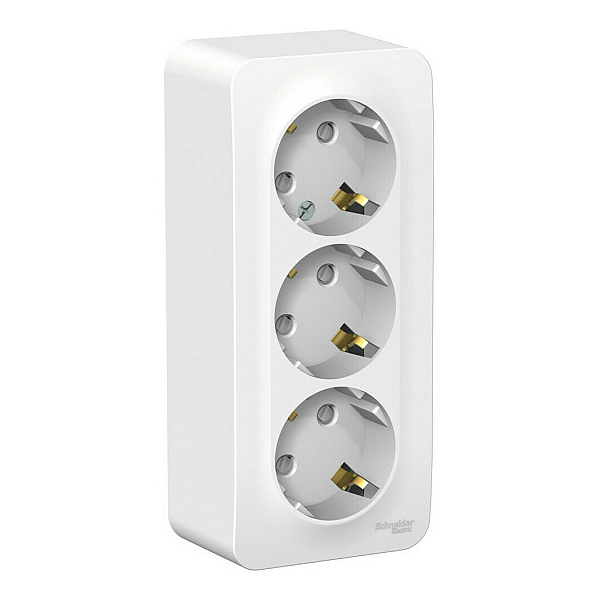 Розетка 3-ая с/з со шторками 16А, 250В, изолир. Пластина Systeme Electric Blanca наруж Бел BLNRA011311