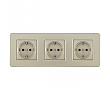 Розетка тройная (трехпостовая) с/з и шторками Arte Milano SET16-3-40-1x3 shampan