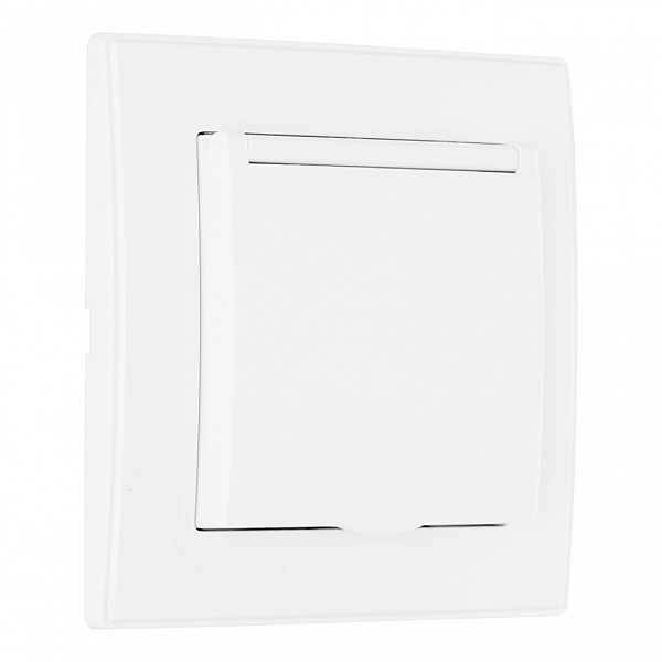 Комплект розетки с/з и шторками, защитной крышкой и рамкой Arte Milano SET06-1-41-1 white