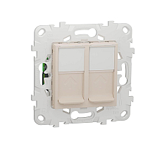 Розетка компьютерная RJ45X2 Schneider Electric Unica New Cat. 6 UTP NU542044
