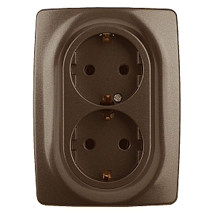 Розетка 2X2P+E Schuko со шторками Эра 12-2108-13 Б0036449