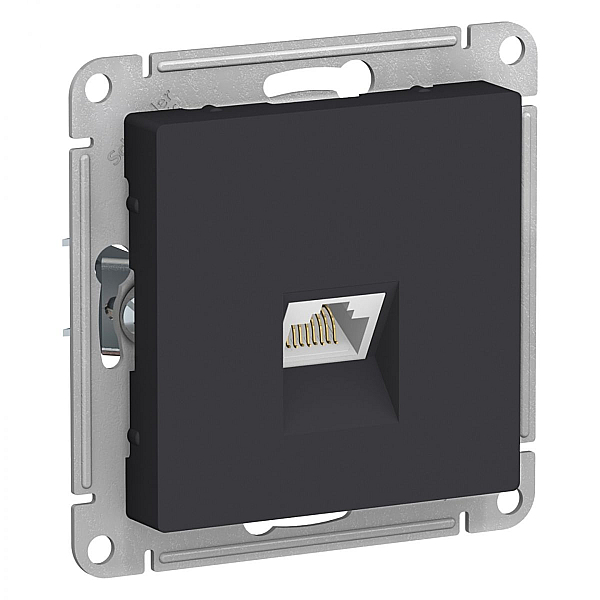 Розетка компьютерная RJ45 Systeme Electric AtlasDesign 5e кат UTP карбон ATN001083