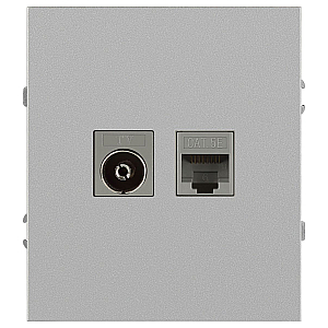 Розетка Эра Arktik 16-3110-03 комбинированная RJ45+TV алюминий Б0070496