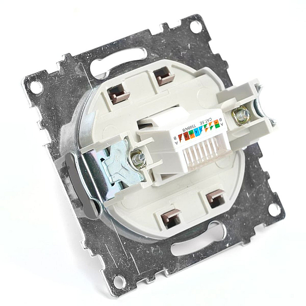Розетка компьютерная RJ-45 Stekker Катрин шоколад GLS00-7107-04 49023