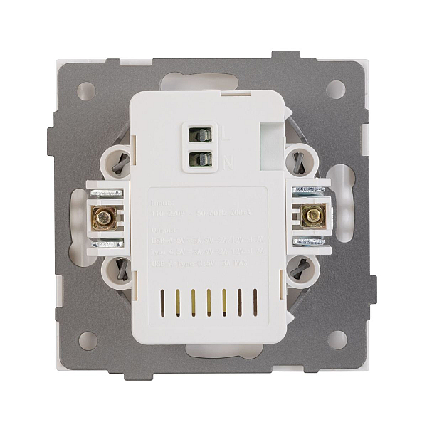 Механизм USB розетки Arlight SCT-TENDO-MUAC-PL-GR (5V, 3A, QC3) 054096