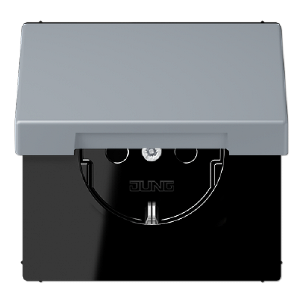 Розетка 2K+З с крышкой Jung LC1520BFKL257
