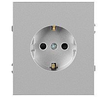 Розетка Эра Arktik 16-2102-03 с заземлением 2P+E Schuko со шторками 16А-250В алюминий Б0070426