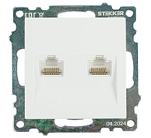 Розетка компьютерная 2-местная RJ-45 Stekker Катрин GLS00-7109-01 50003