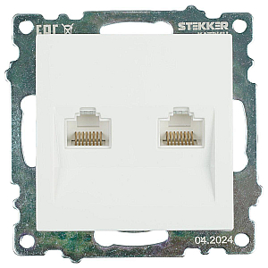 Розетка компьютерная 2-местная RJ-45 Stekker Катрин GLS00-7109-01 50003