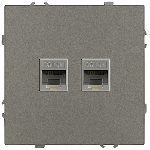 Розетка Эра Galaxy 15-3108-07 информационная двойная 2XRJ45 IP20 титан Б0070768