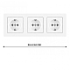 Розетка тройная (трехпостовая) с/з и шторками Arte Milano SET06-3-40-1x3 white