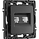 Розетка телефонная RJ11 + компьютерная RJ45 Arte Milano 217.44-1.black
