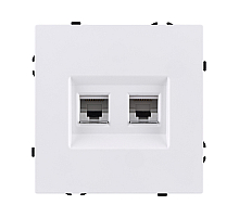 Розетка двойная Ethernet RJ45 Cat.6, белый матовый Kollinger Eclipse EC-018WH