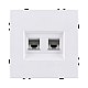 Розетка двойная Ethernet RJ45 Cat.6, белый матовый Kollinger Eclipse EC-018WH